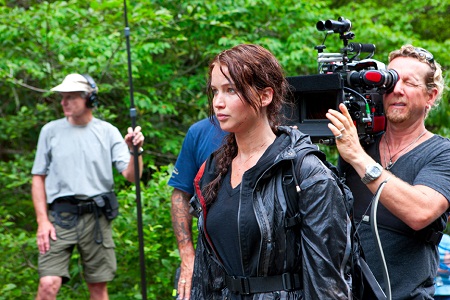 Jennifer Lawrence  On Set of The Hunger_Games